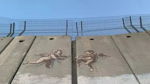 Grafiti en un muro de Gaza