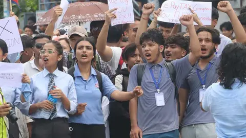 protesta jovenes nepalies