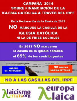 IRPF 2014: Ni Iglesia Católica, ni fines sociales