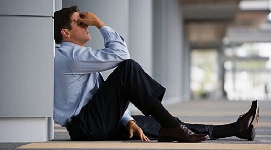 Overwhelmed businessman