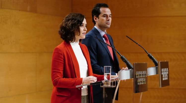 Isabel Díaz Ayuso (PP) e Ignacio Aguado (Ciudadanos).