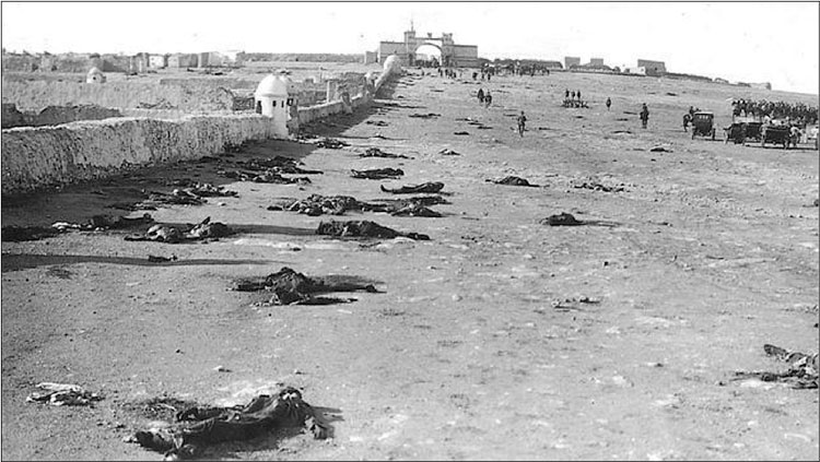 Cadáveres de los soldados españoles en Monte Arruit
