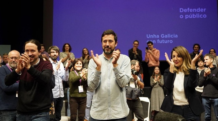 Acto de Podemos en Galicia el 29 de febrero de 2020.