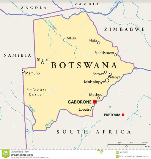 botsuana mapa