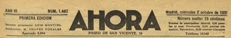 AHORA. 2.10.1935. MANCHETA
