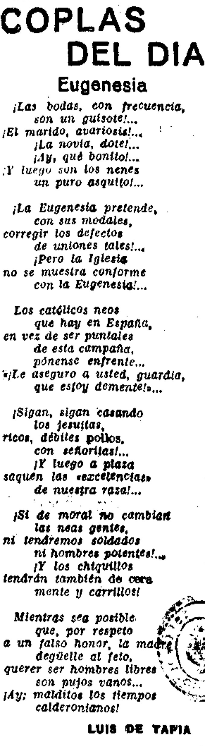 LA LIBERTAD. 4.3.1928. COPLAS