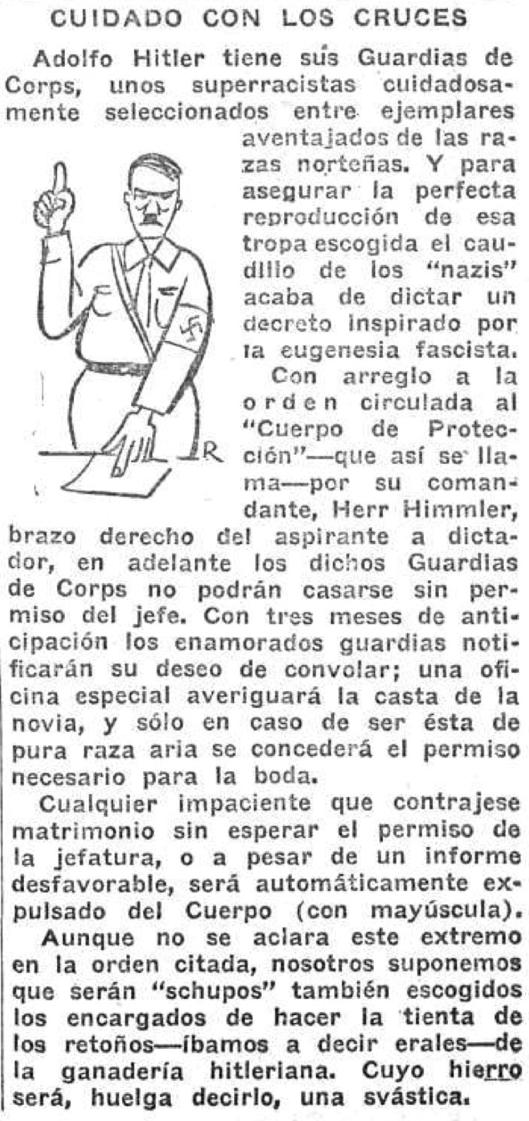 LUZ 18.1.1932. EUGENESIA FASCISTA