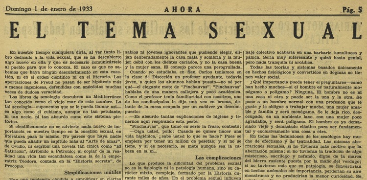 AHORA. 1.1.933. TEMA SEXUAL