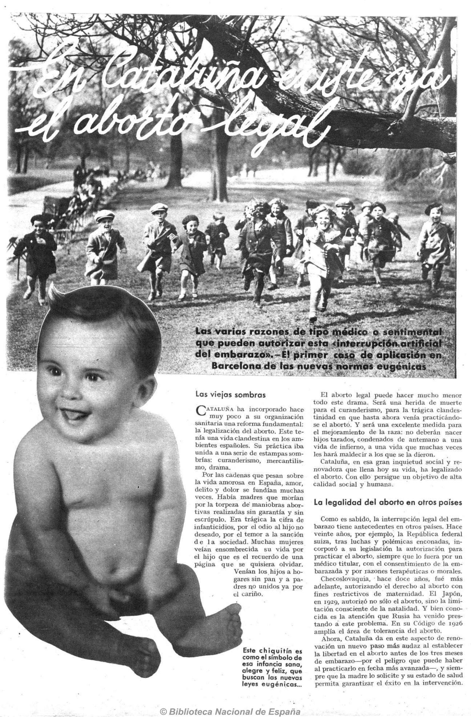 MUNDO GRAFICO. 12.5.1937. CATALUÑA-ABORTO