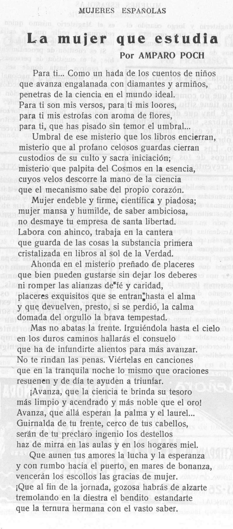 mujeres españolas. 2.3.1930. poesia