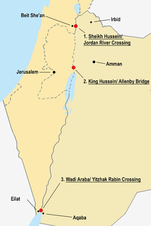 Corredor Jerusalén-frontera jordana: puente Allenby/Rey Hussein