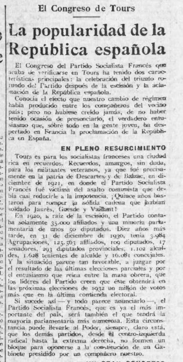 Número 6960 de 'El Socialista' sobre Fabra i Ribas