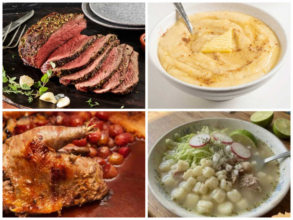 Segunda ola-roast beef, porrodje, roast pheasant y hominy